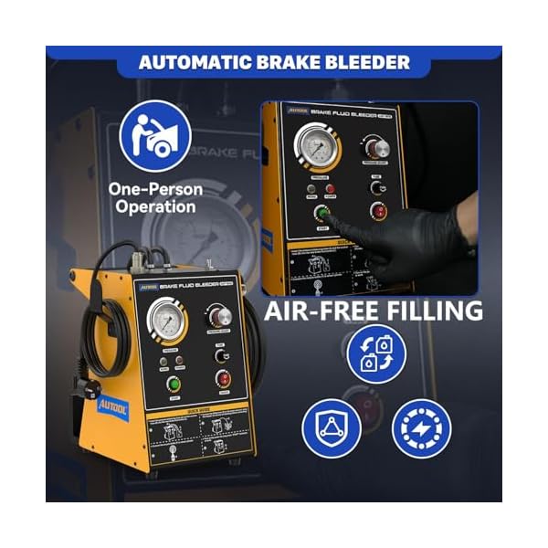 AUTOOL Brake Bleeder Kit Automotive Brake Fluid Bleeder Kit, Vacuum Brake Bleeding Tool, Brake Fluid Air-Free Filling, Automatic Brake System Bleeding Tools One Person - Image 3