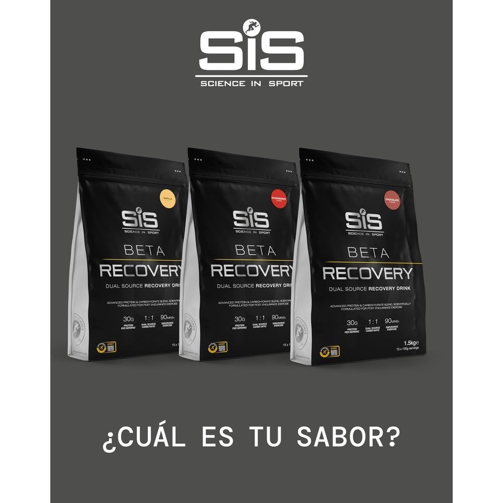 Science in Sport BETA Recovery en polvo 1,5kg Vainilla - Bebida deportiva de recuperación en polvo con carbohidratos y proteínas en una proporción 2:1, Bebida en polvo para entrenamiento