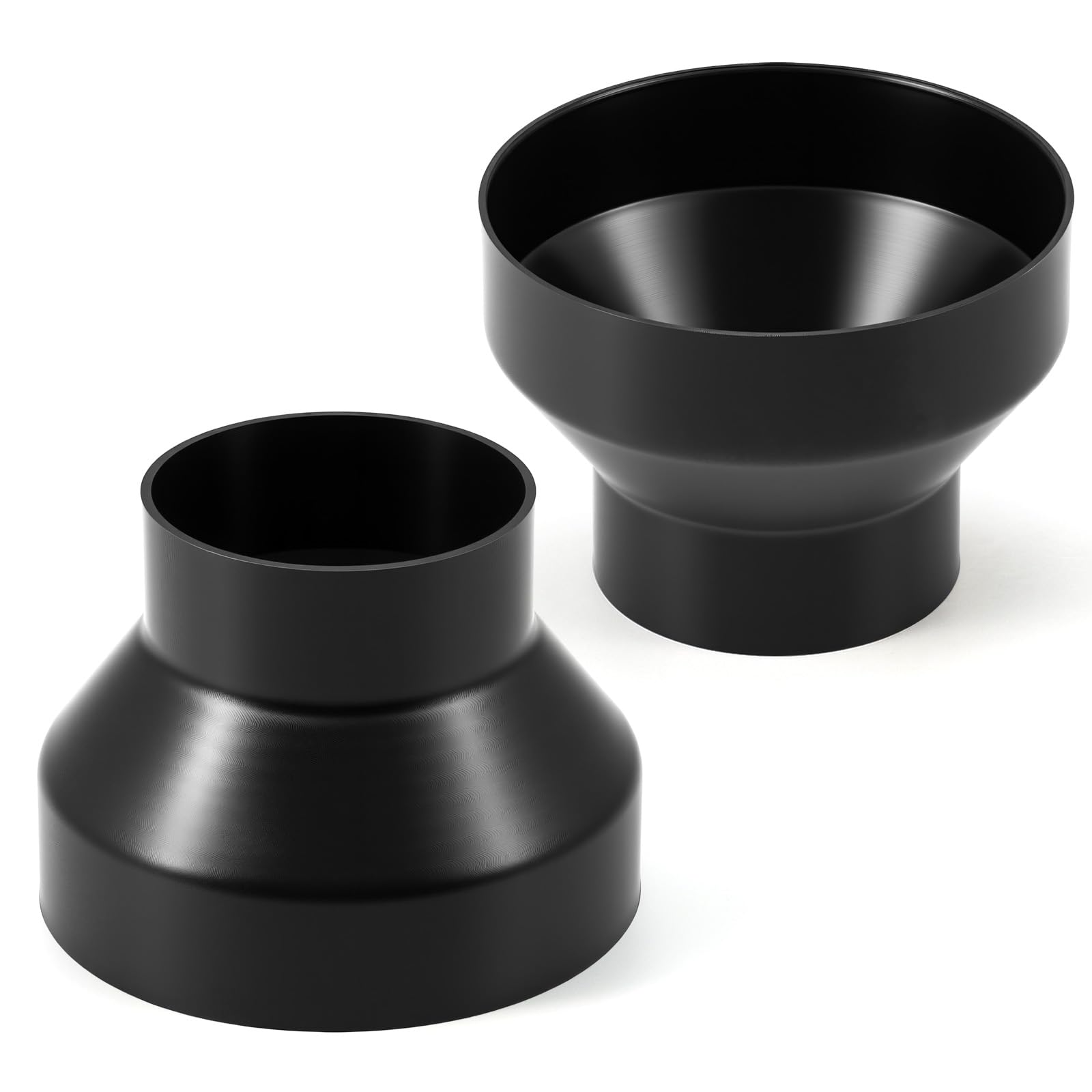 Photo 1 of Therwen 6 to 4 Inch Duct Reducer Increaser ABS Air Duct Adapter Fan or Dryer Vent Adapter HVAC Pipe Connector for Inline Ventilation System (Black,2 Pcs)