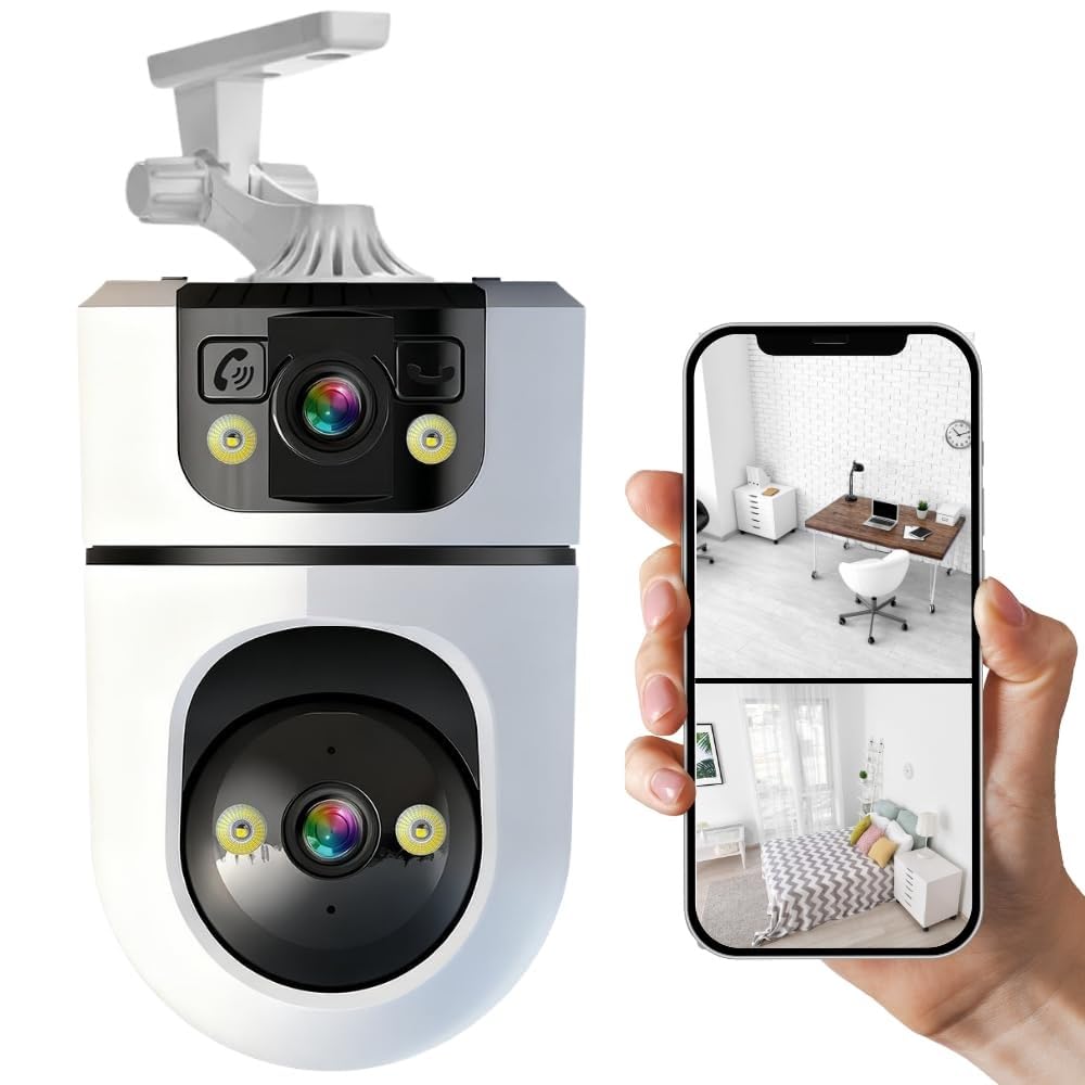 CAMLEIGH 360° View | Two-Way Audio | Motion Detection and Memory Card Support Up to 128 GB | 5+5MP FHD Dual Lens/Screen WiFi Indoor CCTV Camera with Calling| Color + IR Night Vision-image-45