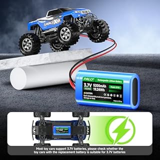 Mspalocell 3.7V 5200mAh XH2.54/2P Batteria Connettore, Batterie Litio Riutilizzabili 2 Pezzi per Auto Giocattolo RC, Telecamera Wireless Solare, Altoparlante Wireless, Luce a Led Esterna