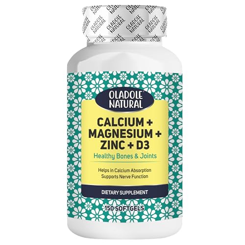 Oladole Natural Calcium Magnesium Zinc & Vitamin D3- 150 Tablets | Supports Healthy Bones & Joints Boost Immunity & Energy | Healthy calcium Absorption | Non- GMO Gluten Free