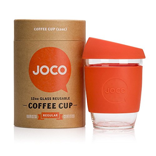 JOCO Glass Reusable 12oz Coffee Cup (Orange)