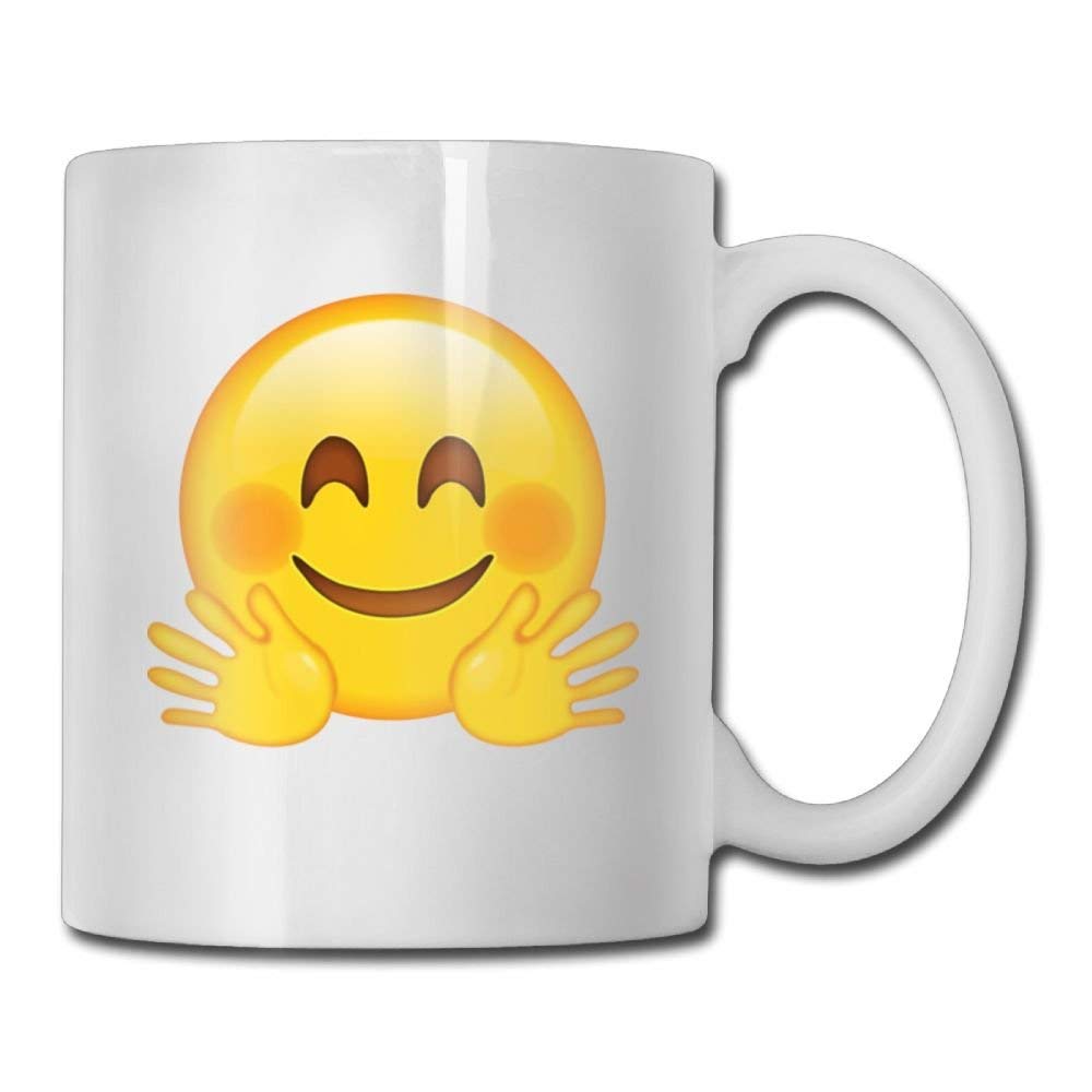 Amazon Co Jp 抱擁の顔の絵文字のコーヒー マグ12オンスのオフィスのギフトの陶磁器のティーカップ 家族および友人のための完全なギフト ホーム キッチン
