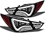 VIPMOTOZ [4-Piece] Premium OLED Neon Tube LED Tail Lights Compatible With 2011-2013 Hyundai Sonata Black Bezel Housing Clear Lens Lamp Assembly Inner Outer Driver & Passenger Side Replacement 4PC Set