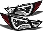 VIPMOTOZ [4-Piece] Premium OLED Neon Tube LED Tail Lights Compatible With 2011-2013 Hyundai Sonata Black Bezel Housing Clear Lens Lamp Assembly Inner Outer Driver & Passenger Side Replacement 4PC Set