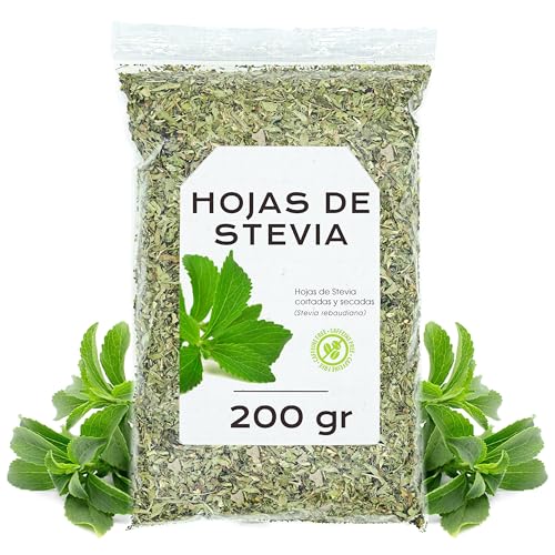 Stevia Hojas 200g - Te de Stevia - Infusion de Stevia - Stevia Cortada y Secada - Stevia a Granel (200 gr)