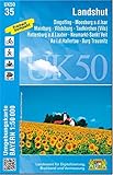  UK50-35 Landshut: Dingolfing, Moosburg a.d.Donau, Mainburg, Vilsbiburg, Taufkirchen (Vils), Rottenburg a.d.Laaber, Neumarkt-Sankt-Veit, Au ... Karte Freizeitkarte Wanderkarte)