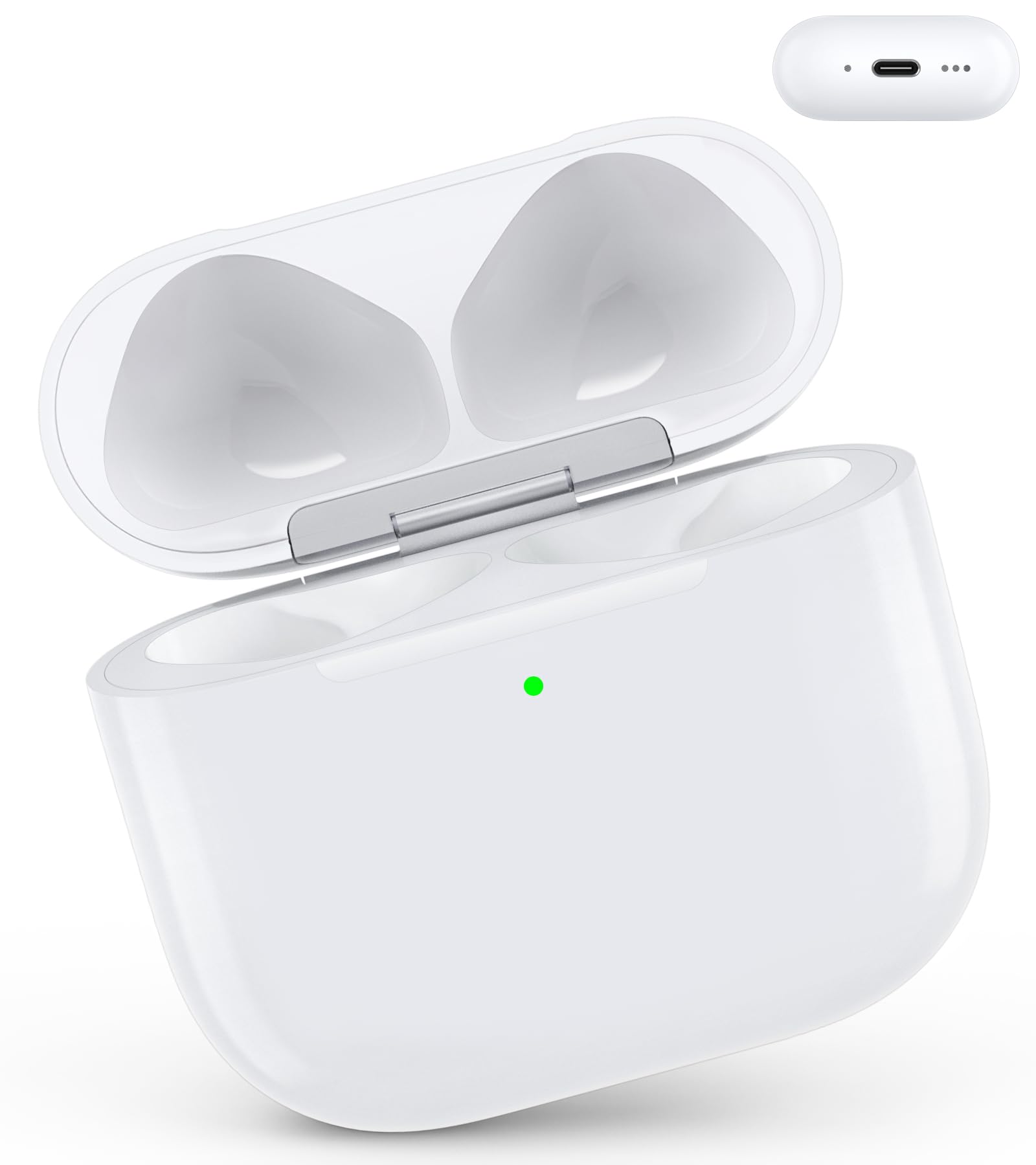 Wireless Charging Case Compatible with AirPods 4, Replacement Case for AirPods 4 with Bluetooth Pairing Sync Button, Earbuds Not Included (USB-C Port)