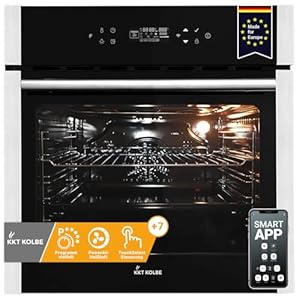 KKT KOLBE | Einbaubackofen 60 cm | 70L | 2, 8kW | Pizzafunktion | Teleskopauszug | Grill | Umluft | Heißluft | Automatik-Timer | Smart WiFi App | WLAN | EB8313HC