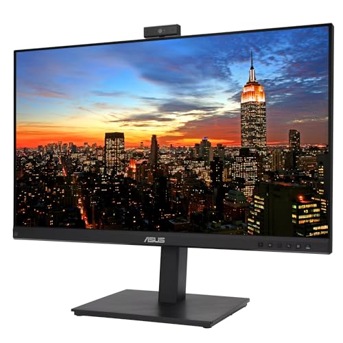 Image of ASUS BE24EQK 24-inch 1080P FHD Frameless IPS Business Monitor, 2-Pack Bundle with Full HD Webcam, Mic Array, Speakers, DisplayPort, HDMI, Black