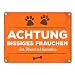 Produktbild trendaffe Achtung bissiges Frauchen Blechschild in 15x20 cm - Metallschild Reklameschild Dekoschild