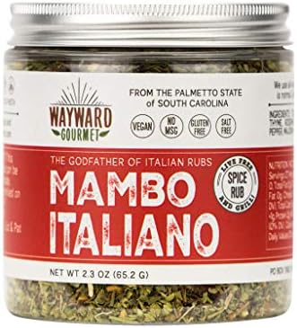 Mambo Italiano Italian Herb Seasoning by Wayward Gourmet - Gourmet Spice Rub for Chicken, Meat, Veggies, Pasta and Pizza - Best Mediterranean Herb Seasoning Blend - Gluten Free, Salt Free, No MSG