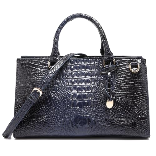 Makcr Joacbv Crocodile Pattern Gradient Top Handle Satchel Large Capacity Tote Bag Casual Versatile Commuter Bag, 1-royal Blue