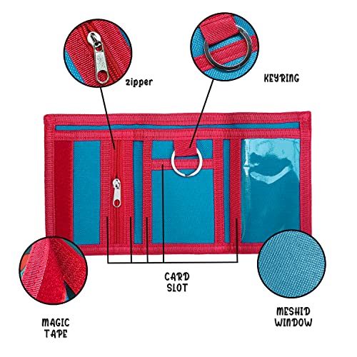 Jonyee Kids Trifold Wallet For Boys Girls Teen, Outdoor Sports Canvas Wallet With Lanyard/Keychain/Carabiner For Childrens Birthday Gifts (Skate Monster) #TOP3