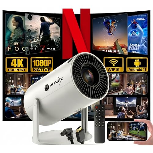 Imagen de PROYECTOR ANDROID TV 4K WIFI COMPLETO HD ALTAVOZ INTELIGENTE PORTÁTIL NEONIX