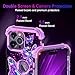 Miqala for iPhone 14 Pro Max Case,Glow in The Dark Three Layer Heavy Duty Shockproof Full Body Protection Hard Plastic Bumper+Soft Silicone Case for Apple iPhone 14 Pro Max 6.7 inch,Amaranth Purple