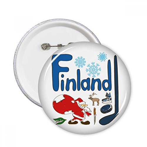 Badge rond Finlande symbole national bouton pour vêtements M
