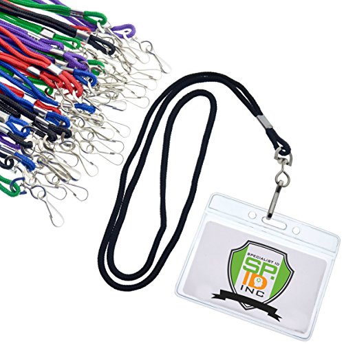 25 Stück Premium Namensschild Namensschild Halter mit Lanyards (Horizontal) durch Specialist ID verschiedene Farben