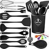 FURNIFE 18 Pcs Cooking Utensils Set, Kitchen Utensils Set with Utensil Holder, 446°F Heat Resistant Silicone Spatula Set, Kitchen Gadgets Tools Set for Nonstick Cookware BPA FREE