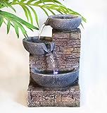 Ferrisland Tabletop Water Fountain Indoor 3-Tier Flowing Bowls Soothing Waterfall Fountain Desktop...