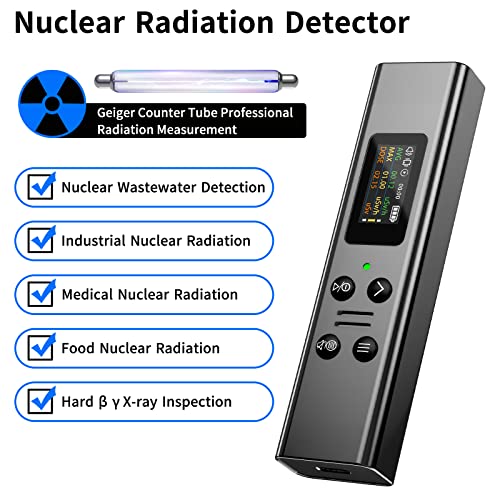 Geiger Counter Nuclear Radiation Detector - Radioactive Detector β Y X-ray Detection Portable Handheld Radiation Dosimeter Rechargeable Radiation Monitor Meter Geiger Counter Beta Gamma X-ray Tester - Thumbnail 3