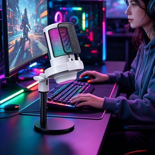 Microphone USB antibruit pour conversations vocales claires en jeu