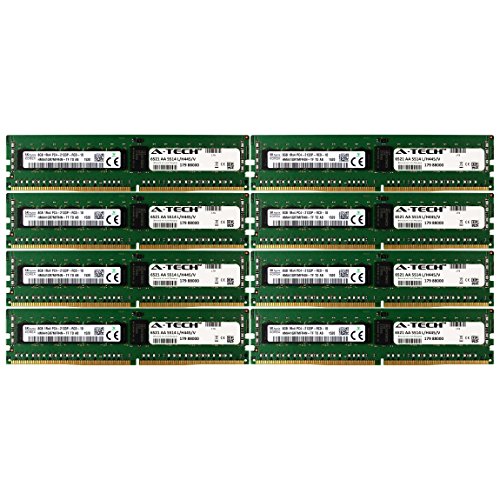 A-Tech Hynix IC DDR4 64GB Lbg 8X 8GB 1Rx4 PC4-17000 2133MHz Dell PowerEdge R730xd R730 R630 T630 R430 R530 C4130 H8PGNC  RAM