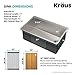 KRAUS Kore 27-Inch Undermount Workstation 16 Gauge Single Bowl Stainless Steel Kitchen Sink with Accessories, KWU110-27