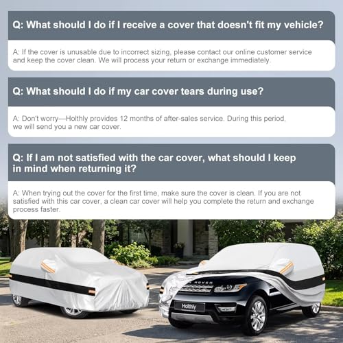 Image of 10 Layers SUV Car Cover Custom Fit for Land Rover Range Rover Sport (2005-2026), Waterproof All Weather for Automobiles, Outdoor Full Cover Sun Dust Rain Protection with Cotton. Silver