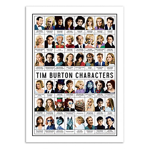 WALL EDITIONS Art-Poster - Tim Burton characters - Olivier Bourdereau - Format : 50 x 70 cm