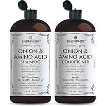 Onion & Amino Acid Shampoo and Conditioner Set Hair Growth & Strengthening Formula with Biotin, Keratin & Argan Oil Sulfate-Free, Made in USA - 16 fl oz x 2