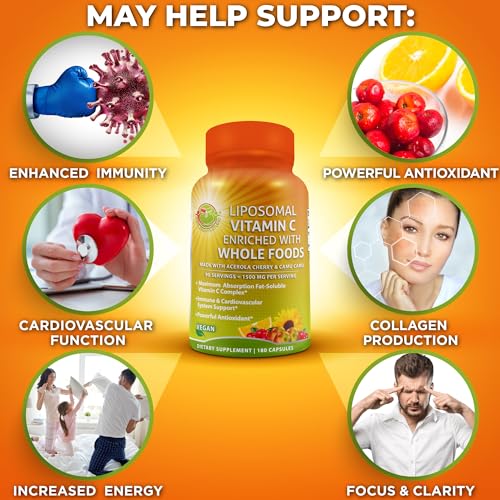 Supplements Studio MV1006 Liposomal Vitamin C Capsules - 1500Mg - Made With Organic Acerola Cherries & Camu Camu, High Potency Vitamin C Liposomal - Immune Support Supplement thumb #4