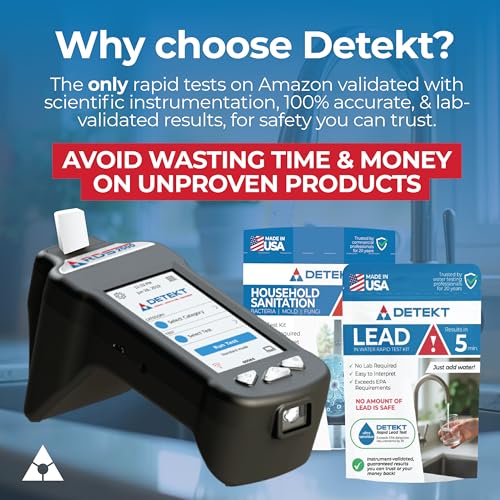 #1 Essential Home Inspection Testing Kit by Detekt® – Comprehensive Air, Water, & Hazards Screening – Made in USA – Instantly Detect Lead, Water Quality, Mold, Bacteria, Radon Gas, HVAC & Foundation - Image 5