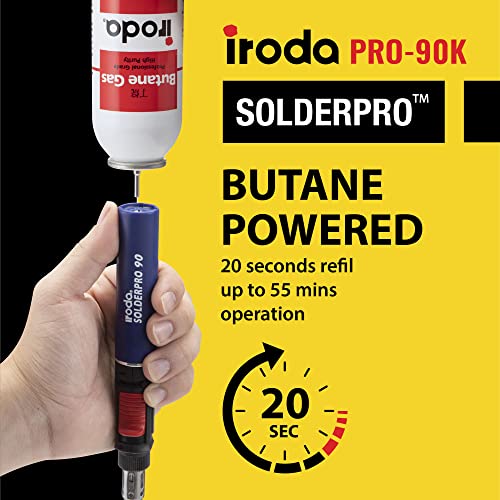 IRODA SolderPro 90K Professional Butane Soldering Kit | Cordless 3-in-1 Tool | Fast Start & 53min Runtime with Case & Tips (Taiwan Made) 9 IRODA SolderPro 90K Professional Butane Soldering Kit | Cordless 3-in-1 Tool | Fast Start & 53min Runtime with Case & Tips (Taiwan Made) - Image 9