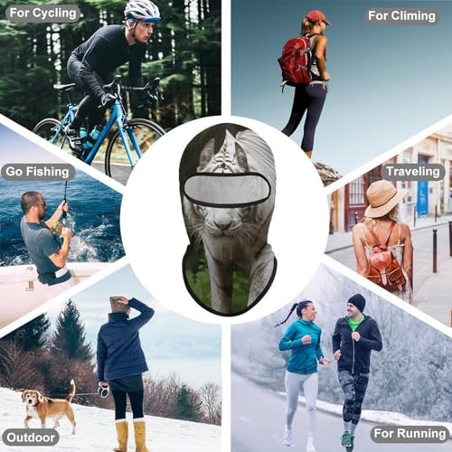 Balaclava Mascarilla para Esquí Balaclava Cubierta Facial Completa Protección Solar Capucha Blanco Majestuoso Tigre de Bengala Cubrecabeza para Verano Enfriamiento Cuello Ciclismo Balaclavas Protector UV para Hombres y Mujeres miniatura 6