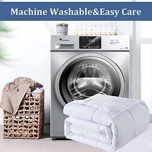 Maple Down Soft Twin Size Comforter Duvet Insert-Down Alternative Comforter Quilted With Corner Tabs For All Season-Lightweight Breathable Brushed Microfiber Machine Washable (White 68”X90”) #TOP6