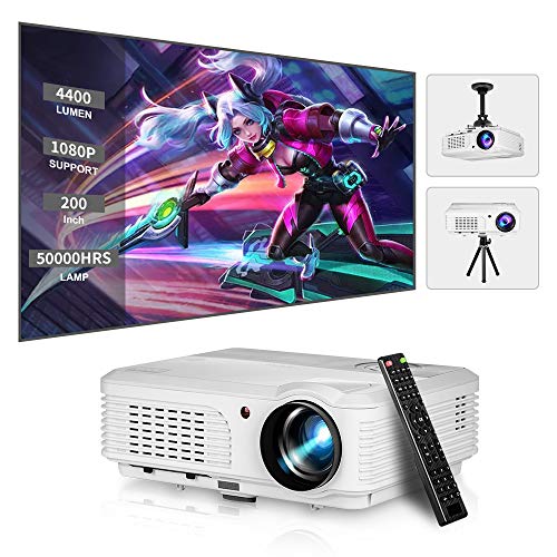 LED HD Movie Gaming Projector Support 1080P Rear Ceiling Projection LCD WXGA Video
