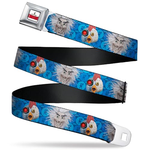 Warner Bros. Animation Belt, Seatbelt Buckle Belt, Robot Chicken and Mad Scientist Expressions Blues, Youth 20 to 36 Inches