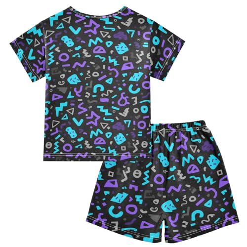 Pajama Sets Graffiti Pattern Short Sleeve Summer Sleepwear 2 Piece Pjs2