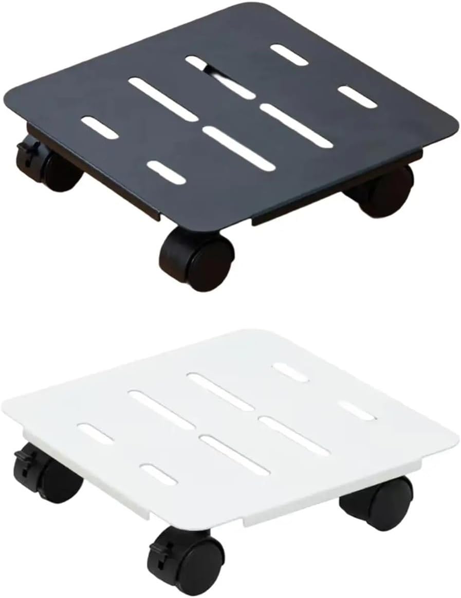 Plant Stand with Wheels Indoor Outdoor Holder with Casters Planter Pot Mover Roller Base(White)