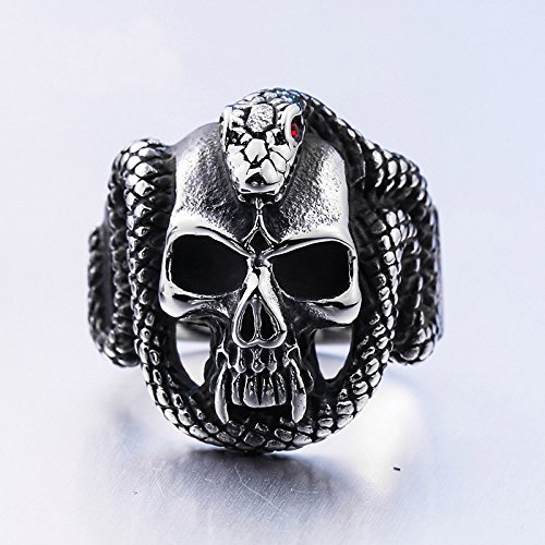 Image of Genuine Stainless Steel Ring Jewelry for Men Fashion Punk Biker Skull Rings