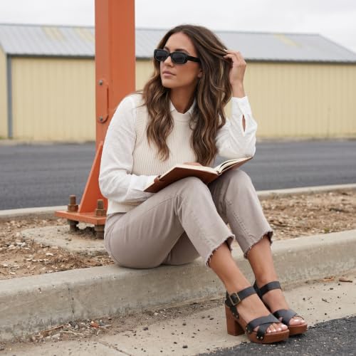 Image of Dunes Women's Sayer Faux Wood Sandal +Comfort Foam & LiteSole Technology
