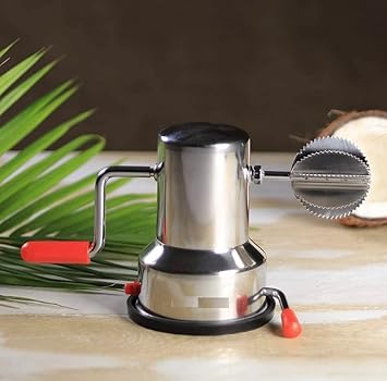 DARAZ Stainless Steel Coconut Scraper with Vacuum Base, Coconut Grater Machine, Coconut Crusher Manual Hand Roller, Coconut Chopper for Kitchen, Coconut Scrapper Tool (A1)