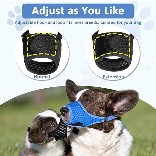LUCKYPAW Dog Muzzle, Soft Muzzles for Large Medium Small Dogs to Prevent Biting Chewing with Ring and Adjustable Strap for Vet Visit Training (Black, XS) - Thumbnail 7