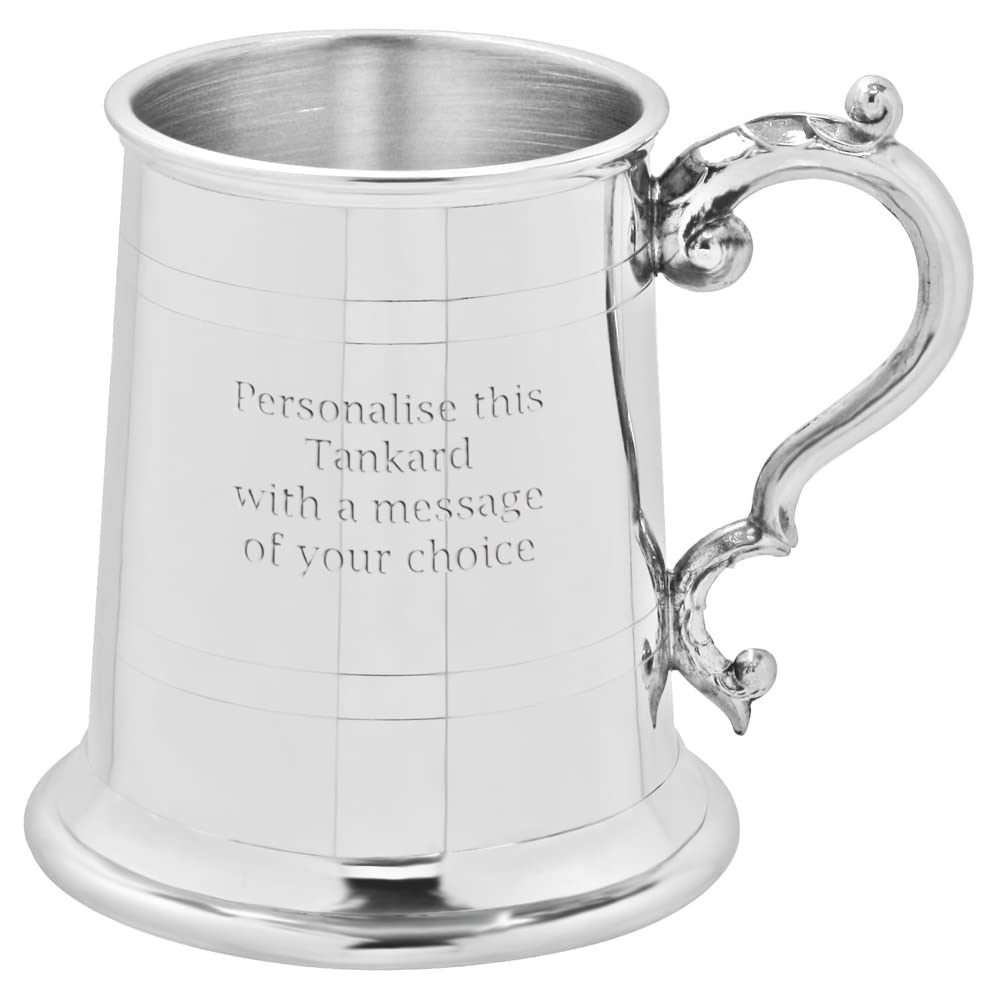 English Pewter Company Sheffield, England Women's Black English Pewter Company Half Pint Straight Georgian Pewter Tankard. Personalised With Free Engraving [Hp003]