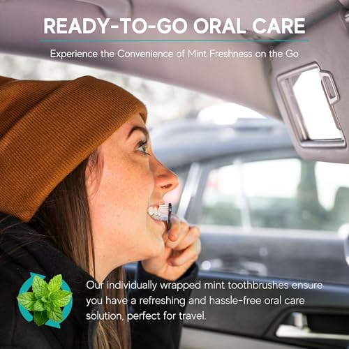 Image of Avistar 40 Prepasted Disposable Toothbrushes Individually Wrapped - Single Use Pre Pasted Disposable Toothbrushes with Toothpaste Built in - Waterless Toothbrush for Travel, Guests, Hotel, & Camping