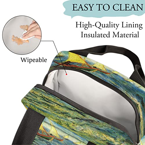 Abstract Art Insulated Lunch Bag Women Reusable Lunch Tote Bag For Men Adult Leakproof Cooler Lunch Box For Work Office Picnic Travel #TOP3