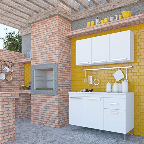 Armário Aéreo Annie 120cm Branco 3 Portas