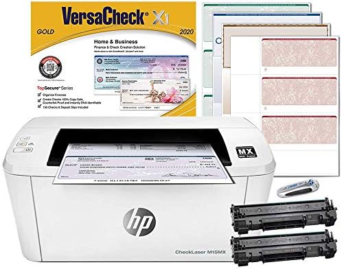 VersaCheck HP Laserjet M15 MX MICR Check Printer and VersaCheck Gold Check Printing Software Bundle, White (M15MX)